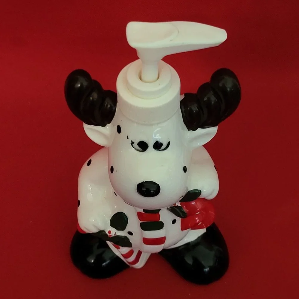 Ceramic Christmas Reindeer Soap Lotion Dispenser for Kitchen Bath